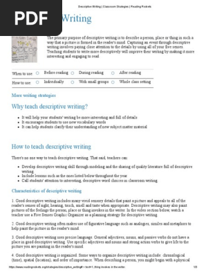 Descriptive Writing _ Classroom Strategies _ Reading Rockets