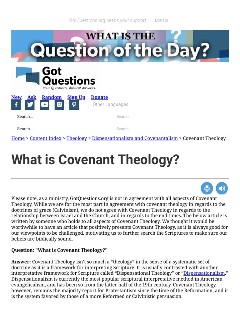 Which Denominations Believe In Covenant Theology