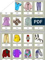 Clothes and Accessories Vocabulary Esl Printable Learning Cards For Kids