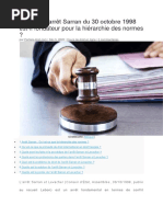 Pourquoi L'arrêt Sarran Du 30 Octobre 1998 Est-Il Fondateur Pour La Hiérarchie Des Normes ?