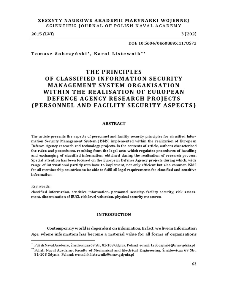 The Principles of Classified Information Security | PDF | Classified ...
