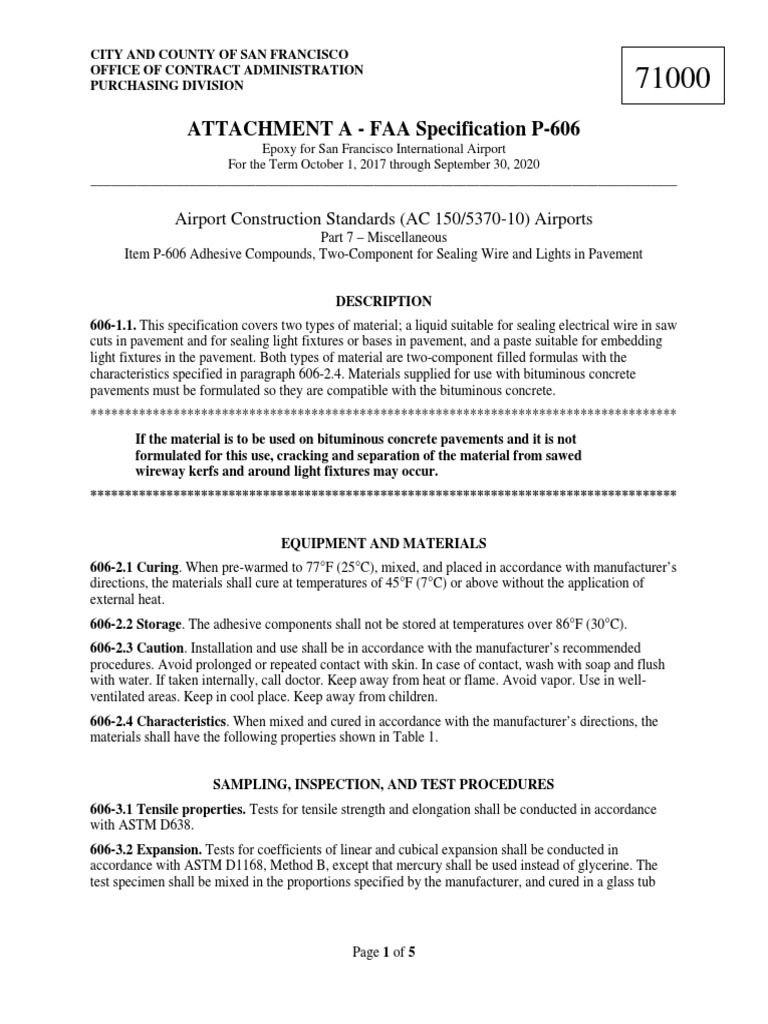ATTACHMENT A - FAA Specification P-606: Airport Construction Standards ...