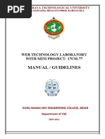 Manual / Guidelines: Web Technology Laboratory With Mini Project-17Csl77