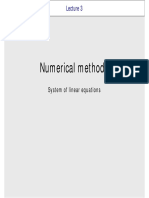 Numerical Methods: System of Linear Equations