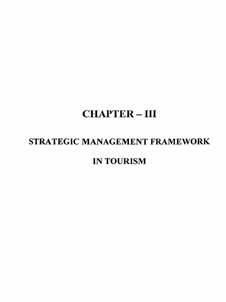 Chapter - Iii: Strategic Management Framework in Tourism | PDF ...