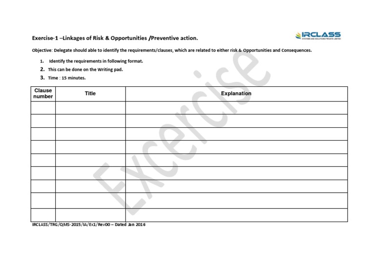 Exercise-1 R & O Preventive Action | PDF