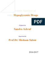 Volumetric Analysis of Some Hypoglycemic Dsrugs