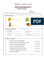 Fruits Worksheet PDF