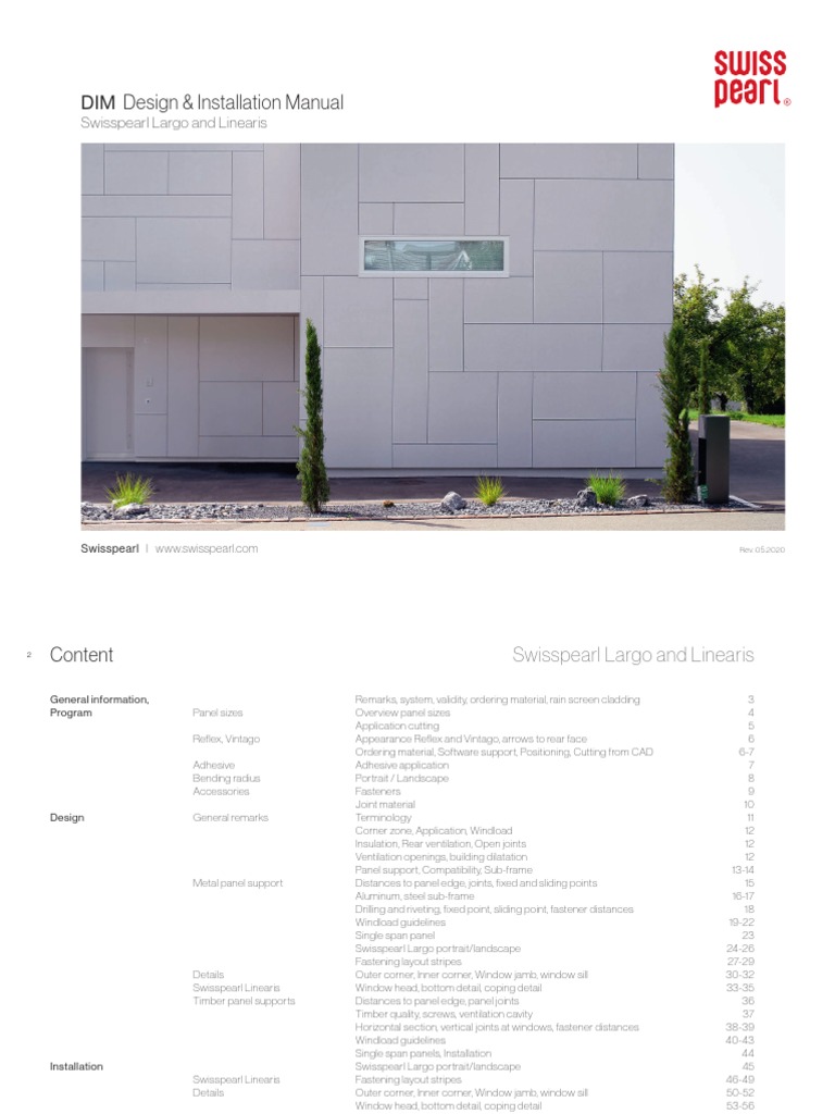 DIM Design & Installation Manual: Swisspearl Largo and Linearis | PDF ...