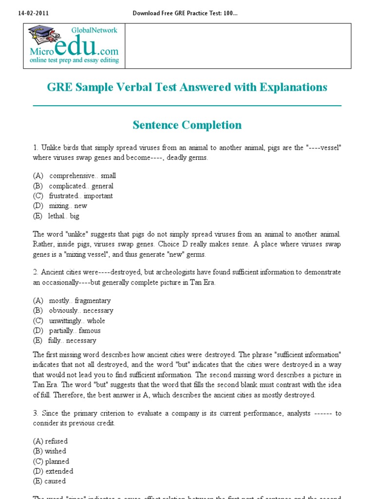 Free GRE Practice Test 100+ GRE Sample Tests PDF Influenza A Virus