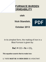 Blast Furnace Burden Permeability: Oleh Nick Standish, October 2013