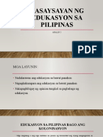 Kasaysayan NG Edukasyon Sa Pilipinas
