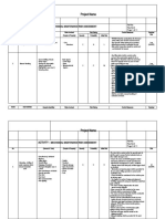 RISK ASSESSMENT FOR INSTALLATION OF Mechanical Maintenance