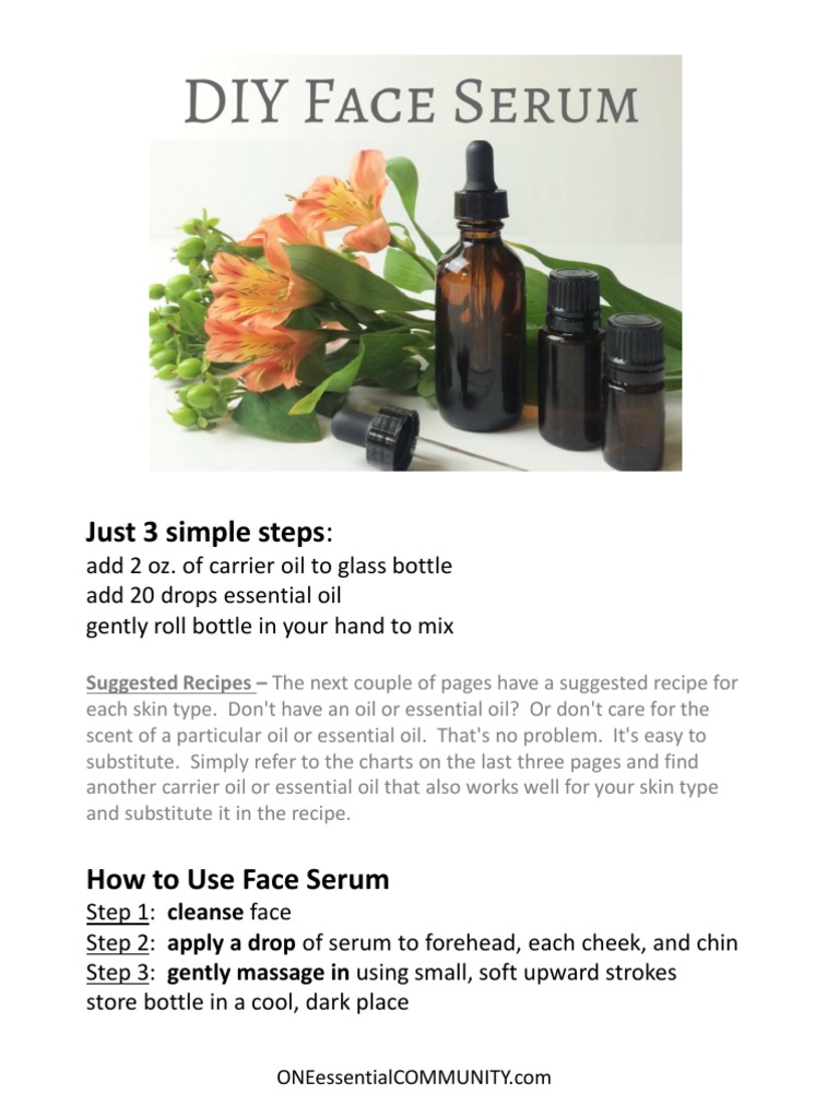Face Serum Printable | PDF | Essential Oil | Seed