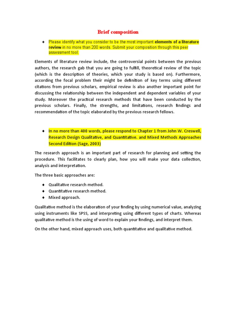 Brief Composition: Review in No More Than 200 Words. Submit Your ...