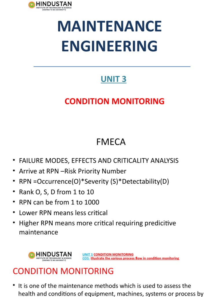 Condition Monitoring Techniques Overview | PDF | Applied And ...