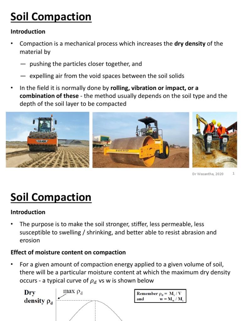 Soil Compaction Techniques and Effects | PDF | Soil | Density