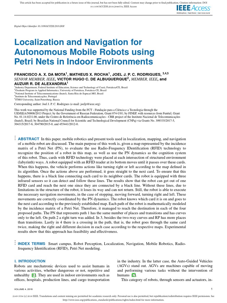 Navigation for Robots Using Petri Nets | PDF | Robot | Robotics