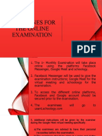 Guidelines For The Online Examination