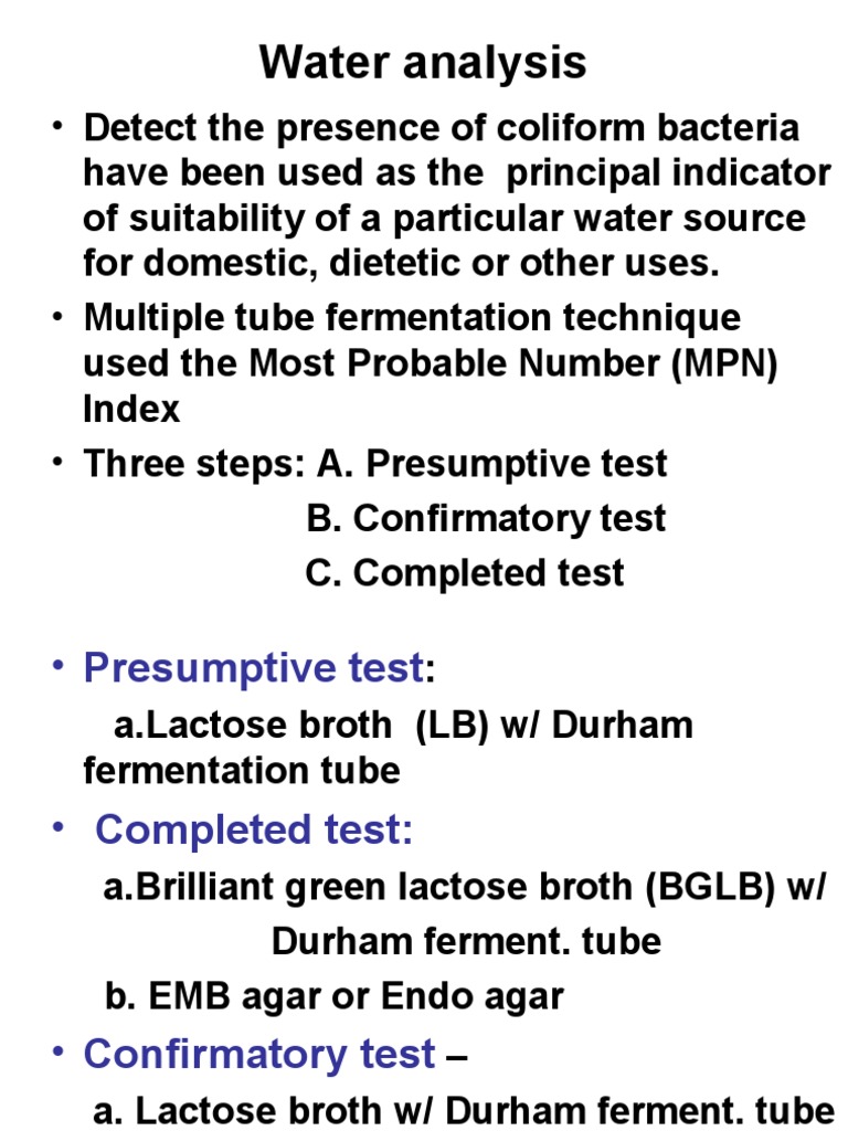 Water Analysis: - Detect The Presence of Coliform Bacteria | PDF ...