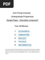 UG Question Paper Descriptive Component