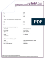 Speaking skills practice: An interview answers