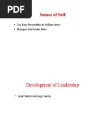 Senses of Self: - Two Basic Personalities by William James - Managers and Leader Roles