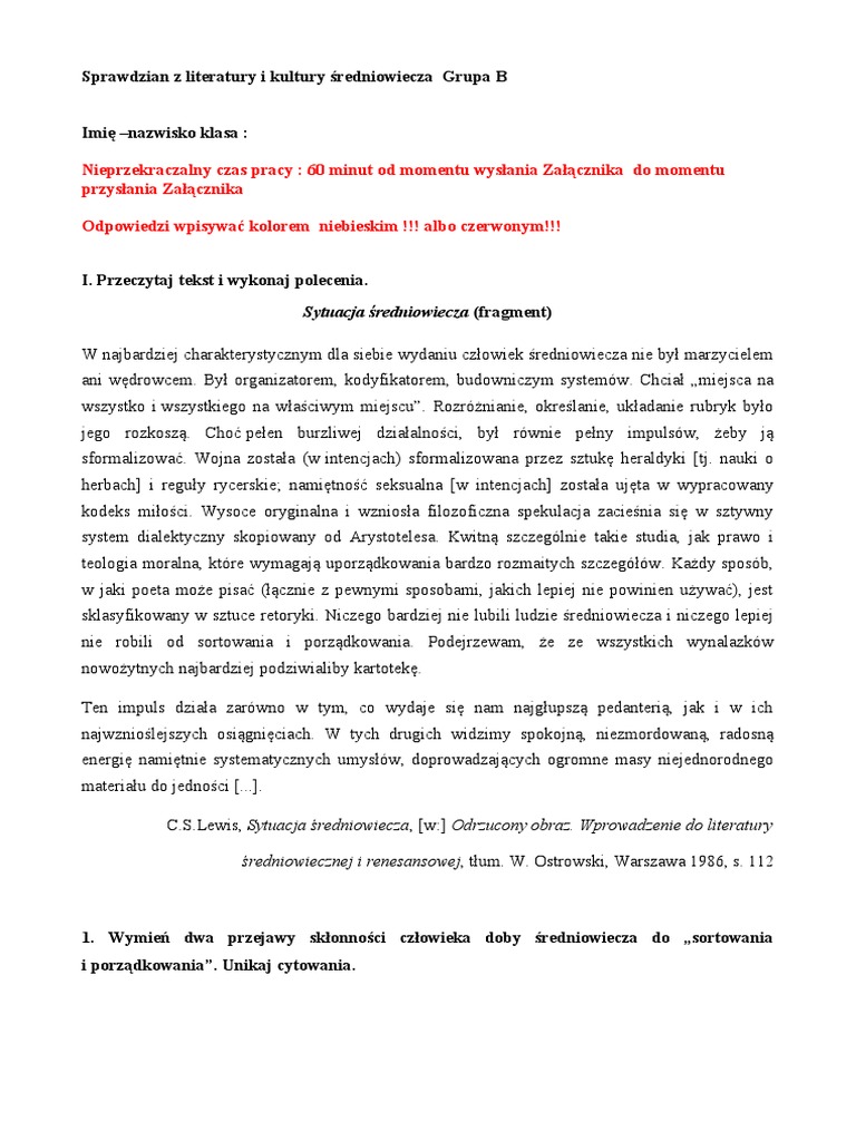 Wymień 3 Wzorce Osobowe średniowiecza