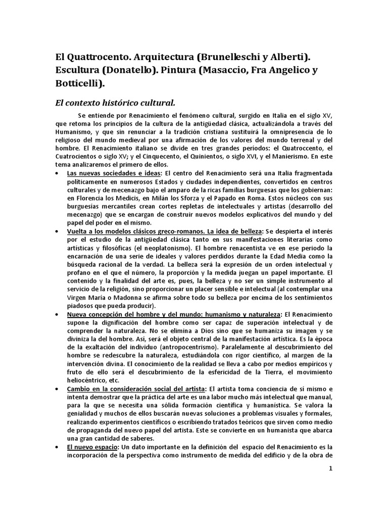 Quattrocento PDF | PDF | Renacimiento | Escultura
