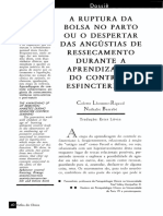 A Ruptura Da Bolsa No Parto Ou o Despertar Das Angústias de Ressecamento Durante A Aprendizagem Do Controle Esfincteriano PDF