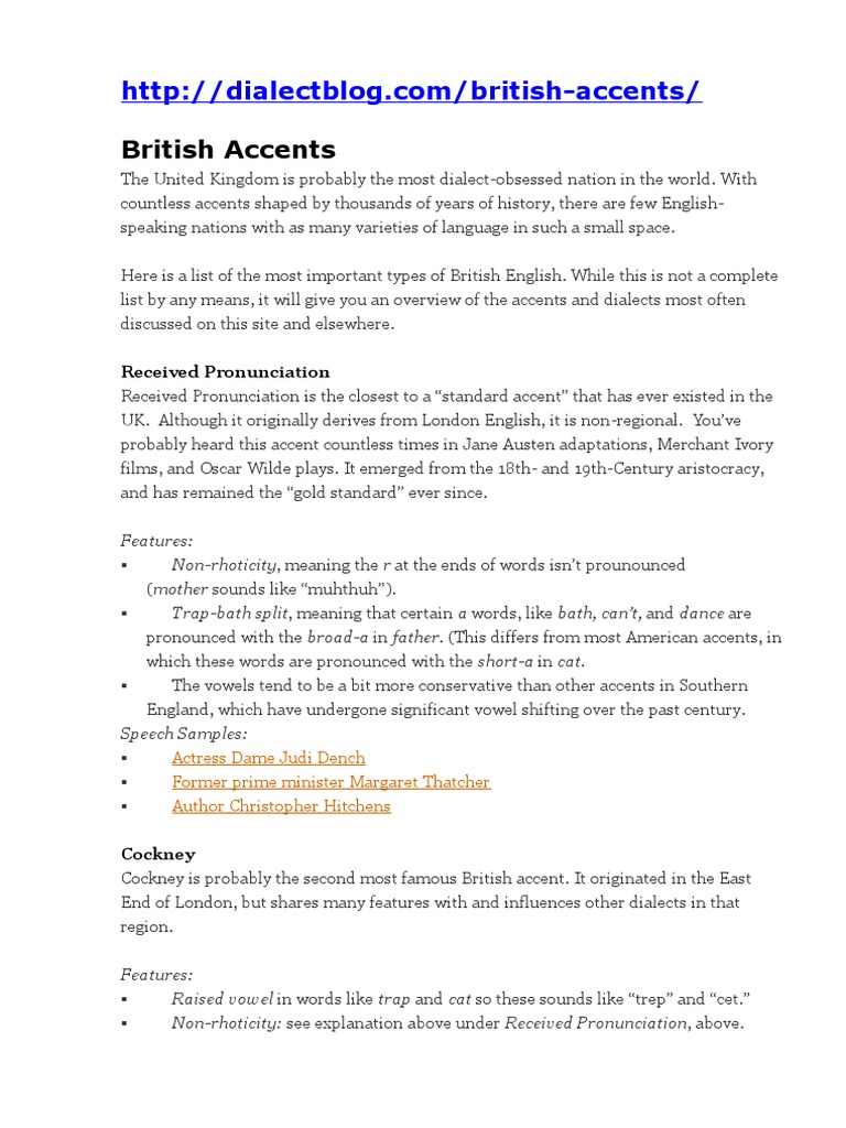 British Accents Received Pronunciation Pdf English Language Symbols