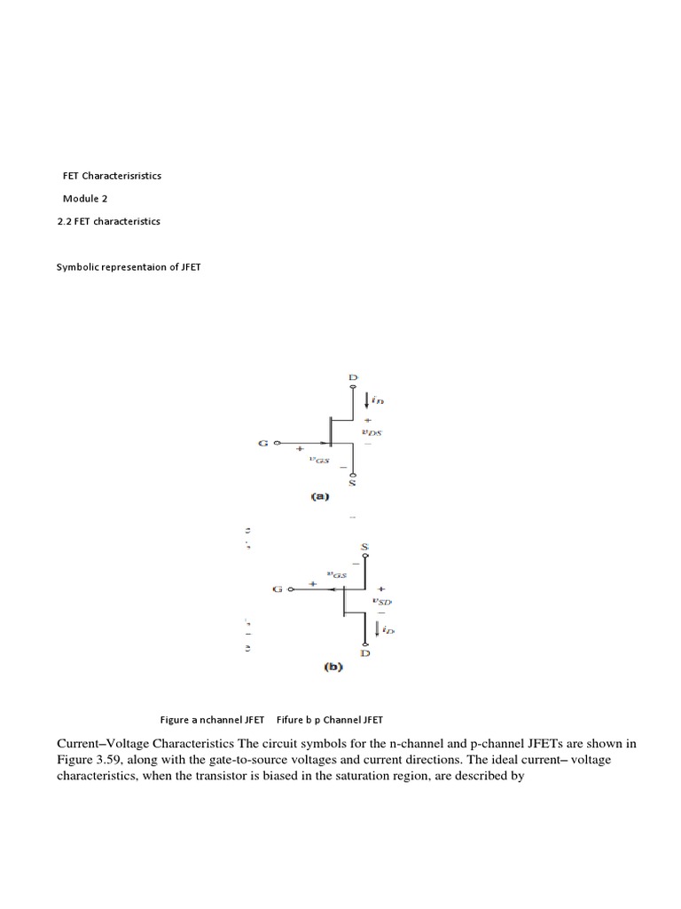 FET Characterisristics 2.2 FET Characteristics | PDF