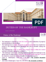 Duties of the Bankrupt