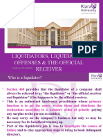 Liquidators, Liquidation Offenses & The Official Receiver: Riara Law School