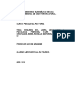 RESUMEN DEL LIBRO, LEON, JORGE A. PSICOLOGIA PASTORAL PARA TODOS LOS CRISTIANOS. MIAMI, FORIDAD EDITORIAL Caribe Pag, 25 - 92