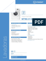 Manual Instrucciones Lavadora Indesit Mtwa 81483 W Eu PDF