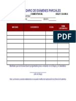 Formato Calendario de Examenes Parciales