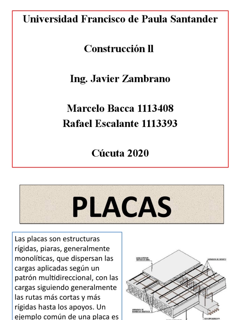 Placas - Construcción Ii | PDF | Hormigón | Acero