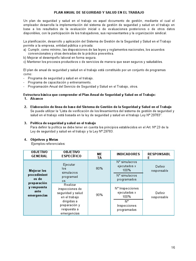 Plan Anual de Seguridad y Salud Laboral | PDF | Labor | Business