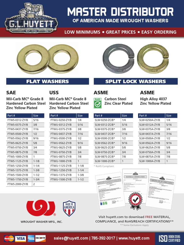 Wrought Washers Flyer PDF Steel Industrial Processes