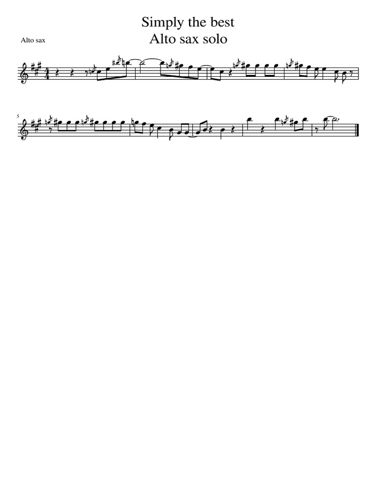 Simply - The - Best Alto Sax Solo | PDF