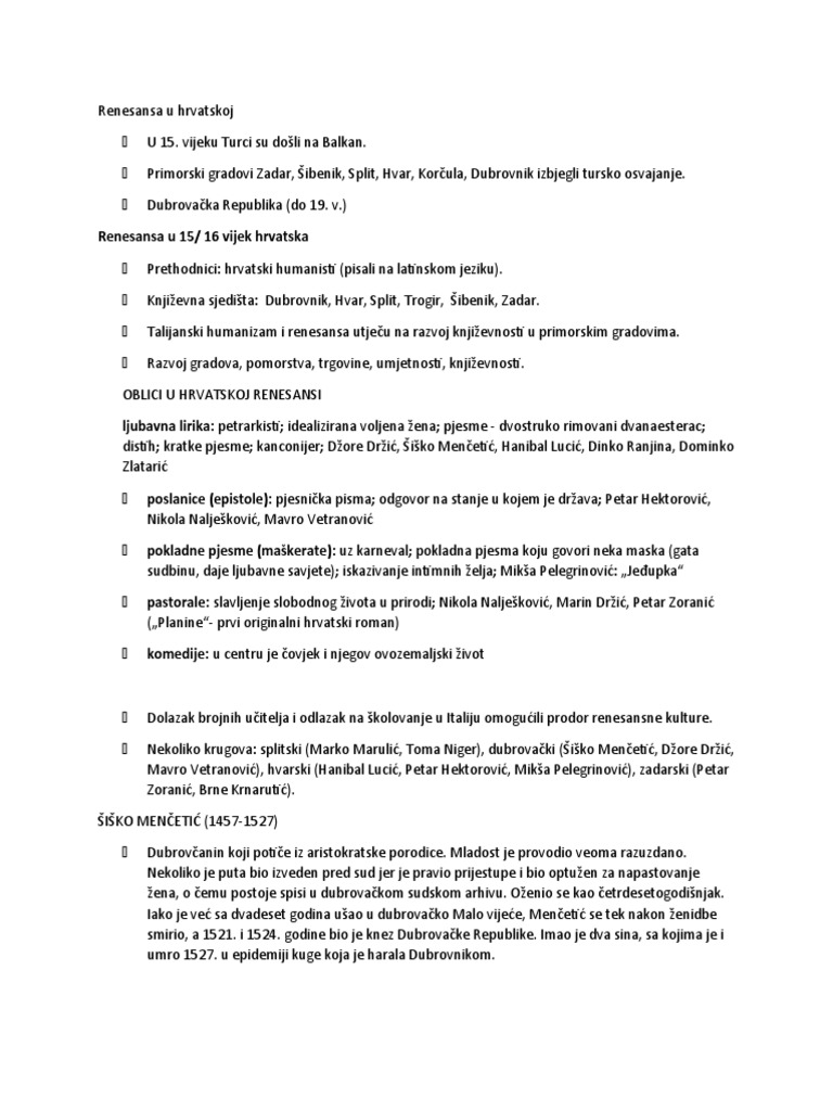 Renesansa U Hrvatskoj | PDF