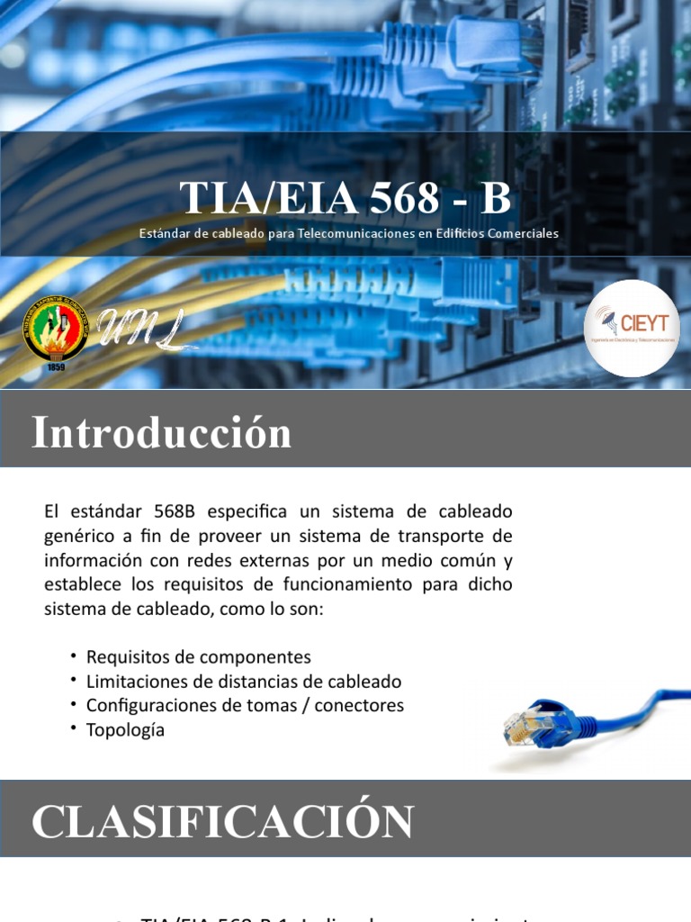 Exposición Norma de Cableado Estructurado TIA/EIA 568-B | PDF | Fibra ...