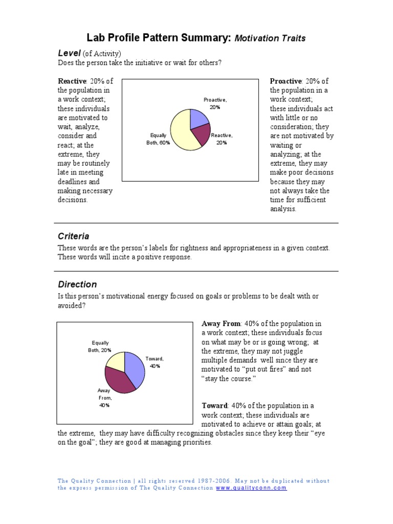 Motivation Profile Summary | PDF | Goal | Motivation