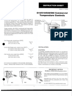 O10/O16/O20/O60 Commercial Temperature Controls: Instruction Sheet