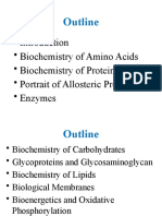 Outline: - Biochemistry of Amino Acids - Biochemistry of Proteins - Portrait of Allosteric Protein - Enzymes