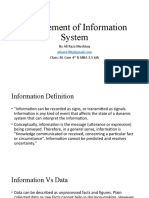 Management of Information System: by Ali Raza Mushtaq