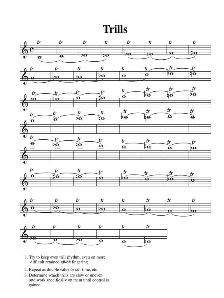 Mastering Trills in Music Practice | PDF