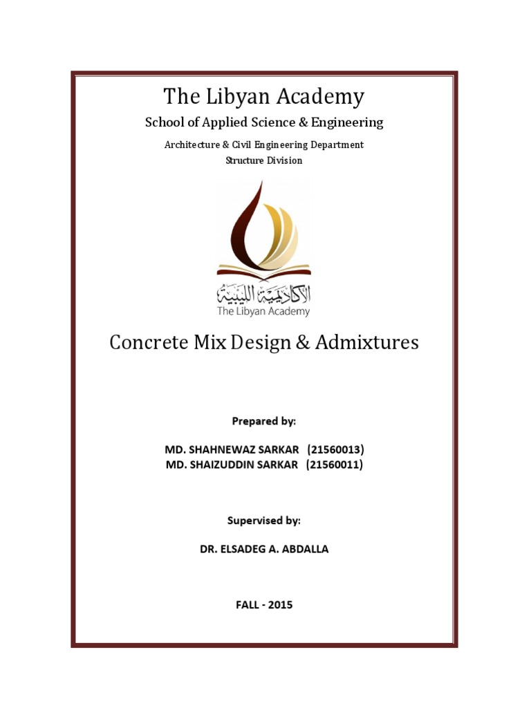 Concrete Mix Design Report PDF PDF Concrete Fly Ash