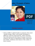 Global Leader: Example of Indra Nooyi: Presented By: Nandini Pal Roll No: 23